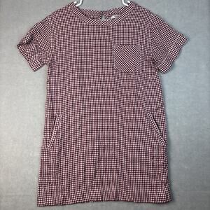 Madewell Filmscore Gingham Dress Women's M Red White Checkered Pockets Mini‎